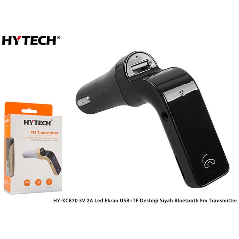 Hytech HY-XCB70 5V 2.1A Led Ekran USB+TF Desteği Bluetooht Fm Transmitter