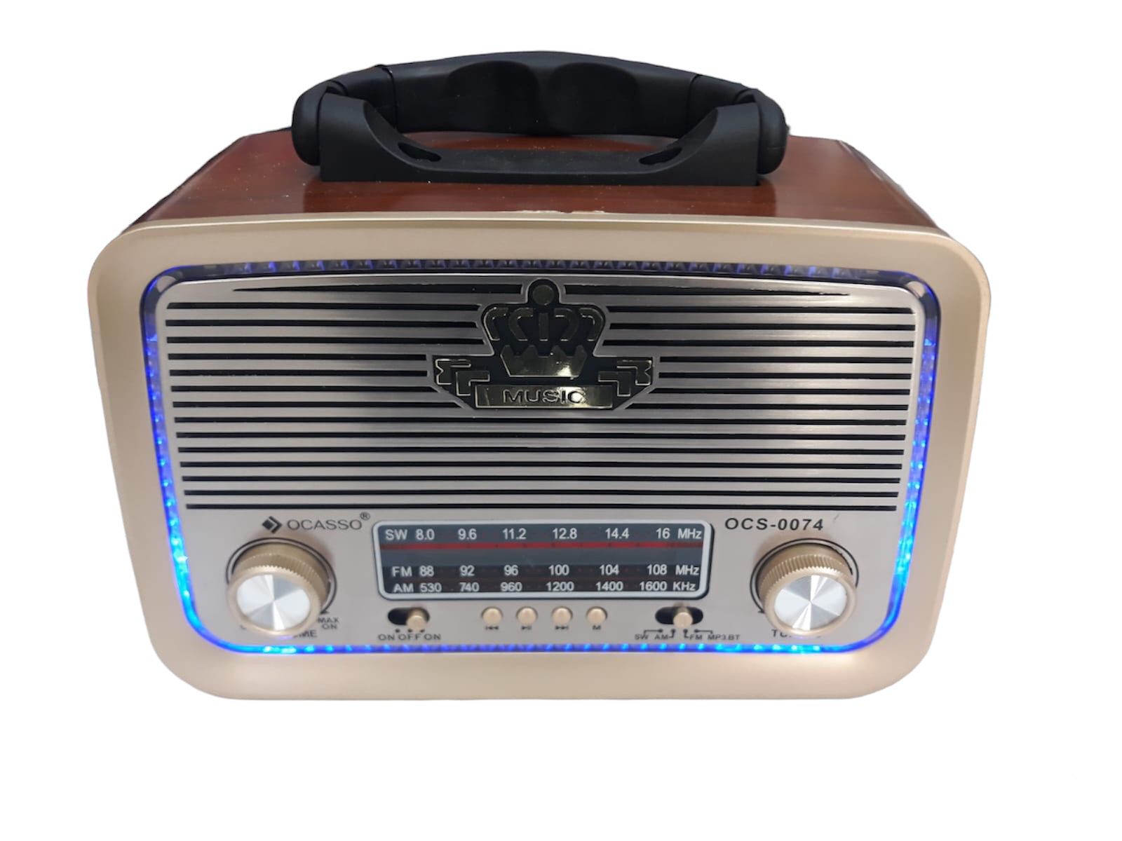 Ocasso ocs-0074 Fm Usb Tf Kart Bluetooht Şarjlı Lambalı Nostaljik Radyo