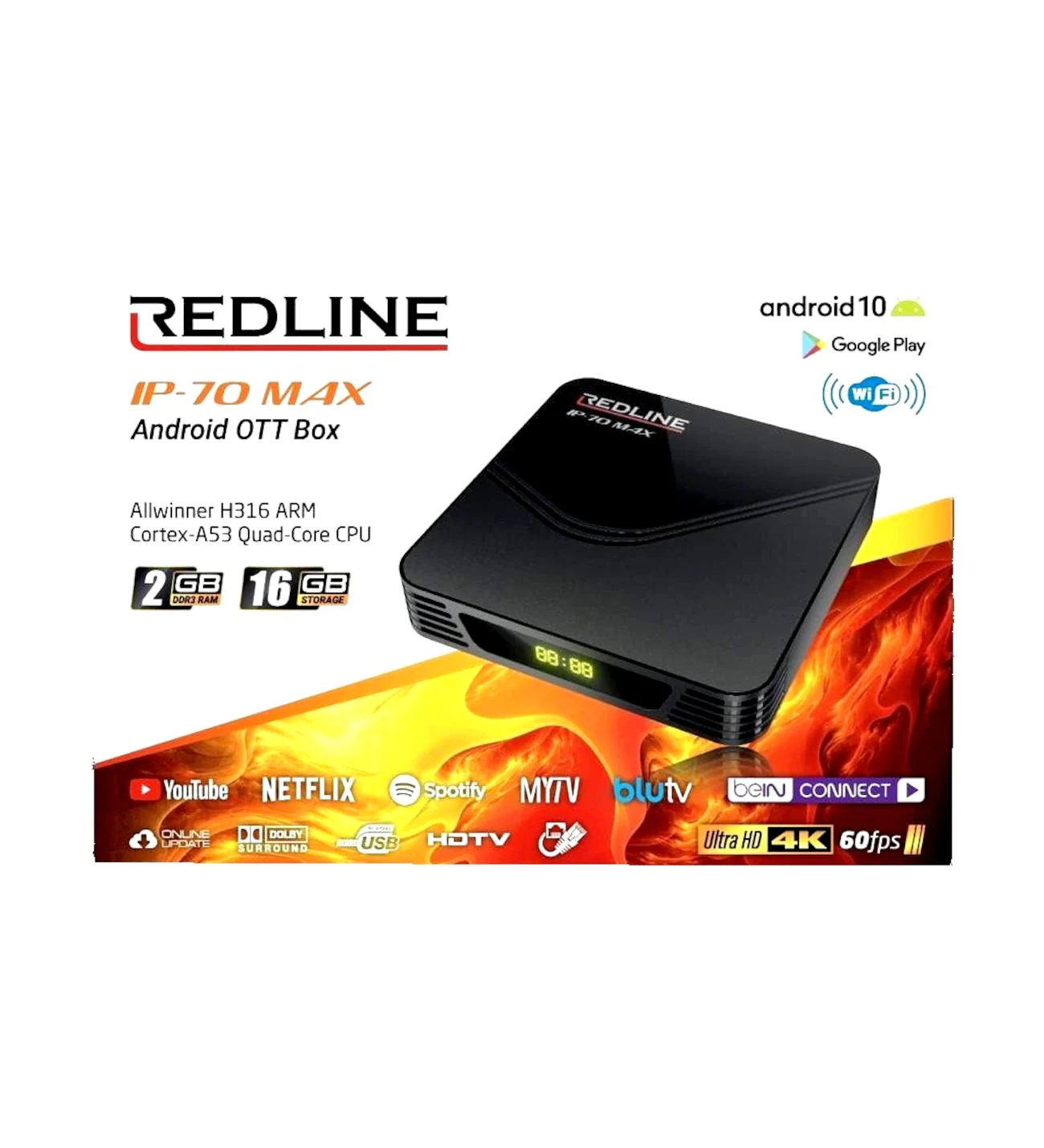 Redline Ip-70 Max Android 10 Tv Box 2GB 16GB