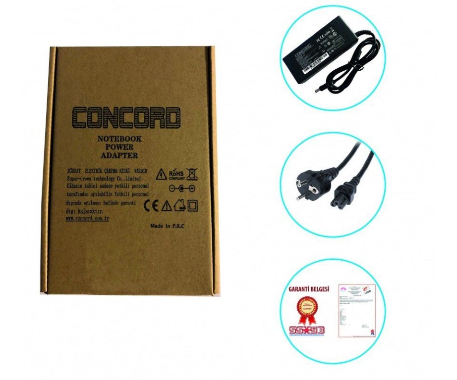 Concord C-1509 Universal Standart Laptop Adaptör 19V 4.74A 5.5 2.5