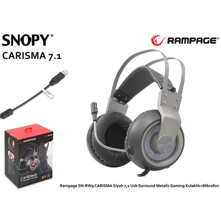  Snopy Rampage SN-RW9 Carisma 7,1 Usb Surround Matalic Gaming Kulaklık