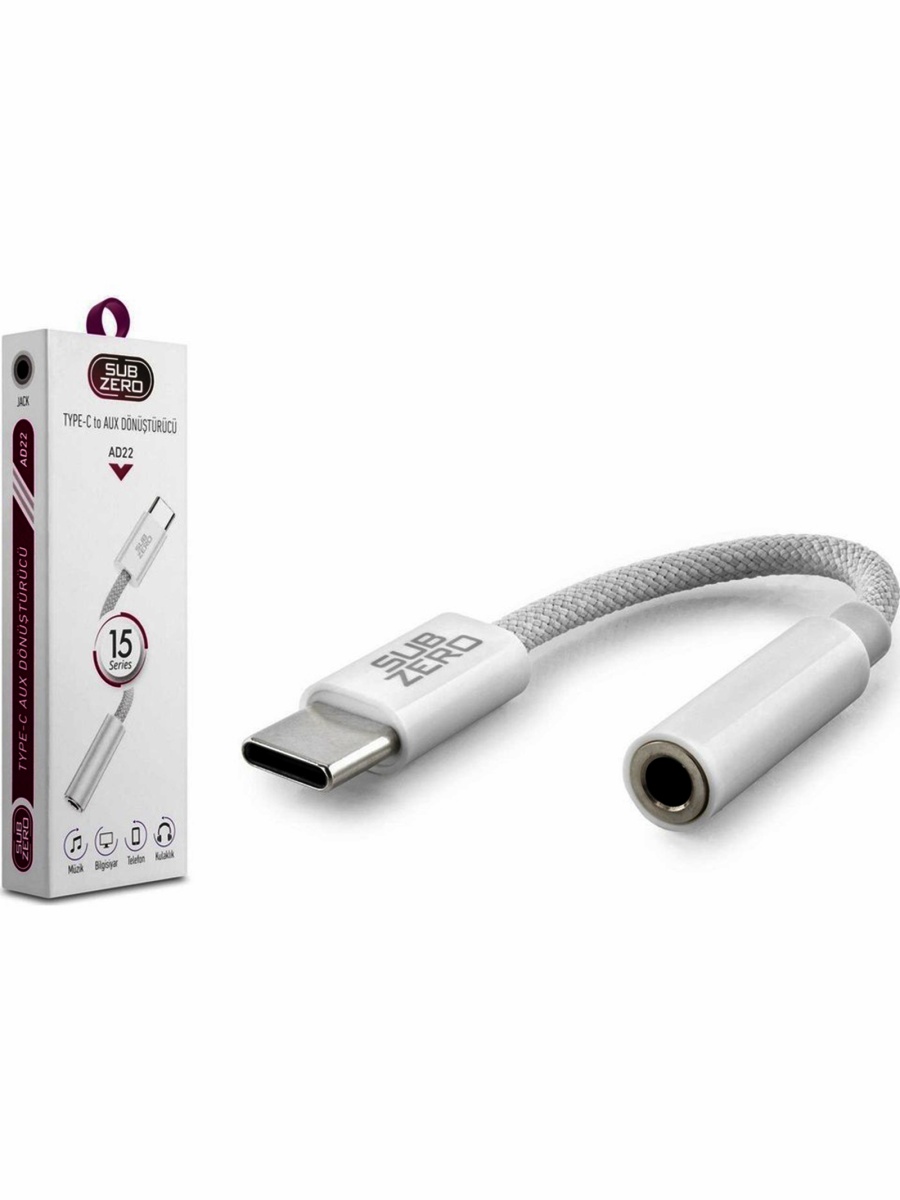 Subzero AD22 Type-C To Aux Hasır Kulaklık Dönüştürücü Tak Çalıştır