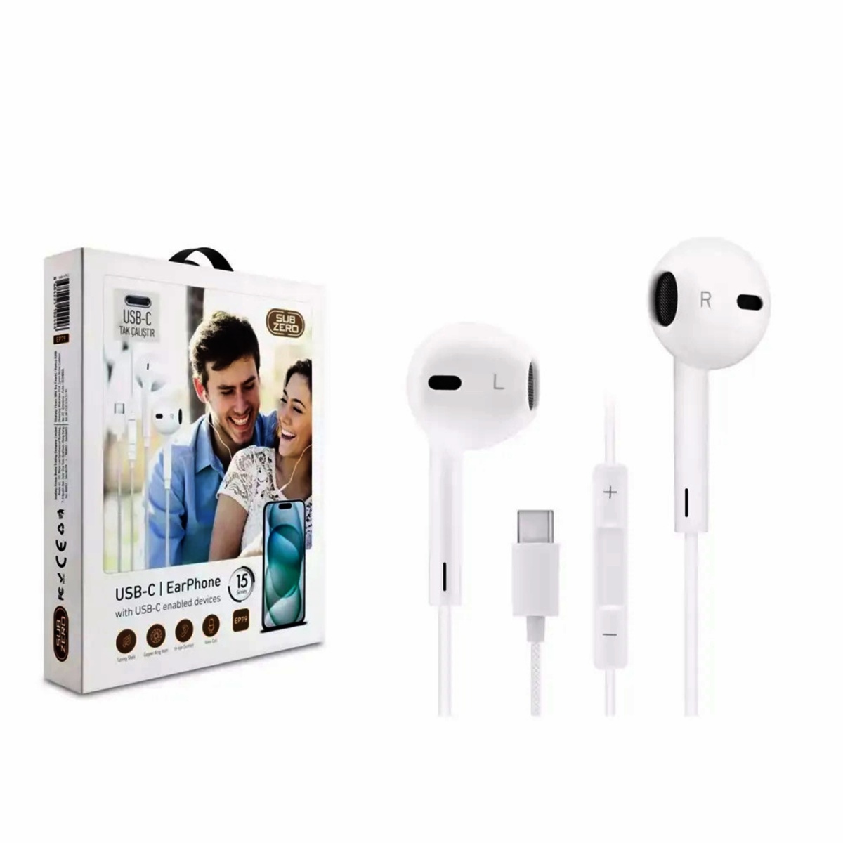 Subzero EP79 Type-C Girişli Tak Çalıştır Hasır Kablolu Kulaklık