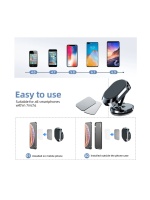 Auris H10 Araç Içi Oto Telefon Tutucu Torpidoya Cama Yapışan Manyetik Mıknatıslı 360° Dönebilen Katlanan