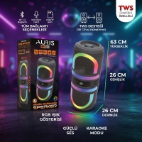Auris KLN210 2x8 İnç Mikrofonlu TWS Bluetooth Party Hoparlör