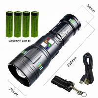 Gold Orıon 200W Süper Güçlü Lazer LED El Feneri - 6000 Lümen, 3000m Menzil ve Powerbank Özellikli (4 Pilli Set) G-601