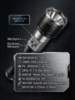 Gold Orion R-909 200W 6000 Lümen Süper Güçlü Şarj Edilebilir El Feneri