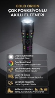 Gold Orion R300Y 200W 6000 Lümen 3000m Menzilli Çok Fonksiyonlu Şarj Edilebilir Akıllı El Feneri