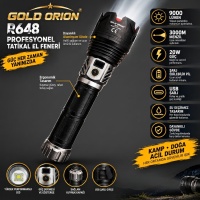 Gold Orion R648 9000 Lümen Profesyonel Taktiksel Şarjlı El Feneri