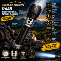 Gold Orion R648 9000 Lümen Profesyonel Taktiksel Şarjlı El Feneri