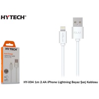 Hytech HY-X94 1m 2.4A iPhone Lightning Beyaz Şarj Kablosu
