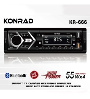 Konrad KR-666 4X55 Watt Çift Usb Sd-Mmc-Fm BluetoohtL Oto Teyp