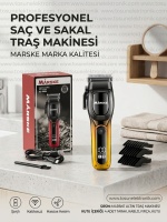 Marske MS-5056 Şarjlı Saç Sakal Tıraş Makinesi / LED Ekranlı Gold Erkek Bakım Seti