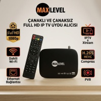 Max Level Çanaklı ve Çanaksız Full HD IP TV Uydu Alıcısı (Dahili Wi-Fi & Ethernetli)