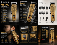 Mr. Trimmer MR-6700 Detailer Şarj Göstergeli 6 Kademeli 8000 Rpm 1800 Mah Saç Sakal Erkek Bakım Tıraş Makinesi