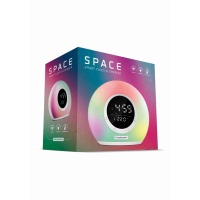 Powerway SPACE Saat Alarm Usb Aux Müzik Çalar Radyo Gece Lambası Taşınabilir Space Bluetooth Hoparlör