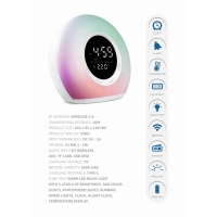 Powerway SPACE Saat Alarm Usb Aux Müzik Çalar Radyo Gece Lambası Taşınabilir Space Bluetooth Hoparlör