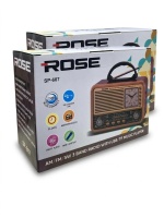 Rose SP-607 Nostaljik Bluetooth Radyo - Şarjlı MP3 Çalar, USB/TF Kart Girişli Akrep Yelkovan Saatli Retro Müzik Kutusu