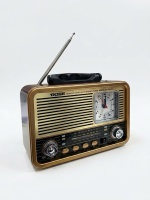Rose SP-607 Nostaljik Bluetooth Radyo - Şarjlı MP3 Çalar, USB/TF Kart Girişli Akrep Yelkovan Saatli Retro Müzik Kutusu