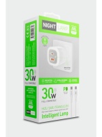 Subzero Vivo Y03 Uyumlu SG100 30W Gece Lambali Dokunmatik LED Hizli Sarj Aleti + Kablo