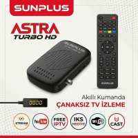 Sunplus Astra Turbo HD Çanaksız Mini Uydu Alıcısı (Akıllı Kumandalı)