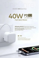 Tosstech 40W (60W Max) GAN5 Teknoloji Hızlı Şarj USB-C PD3.2 Dynamic Power Adaptör Beyaz