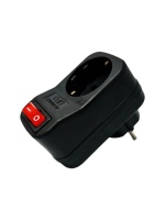 Tosstech Ufo Anahtarlı Priz Tekli Siyah Akım Korumalı 3500W