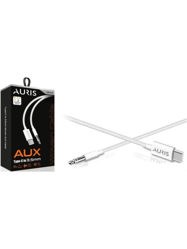 Auris ars-au11 Type-C Örgü Dokuma 3.5mm Jack 1m Aux Kablosu