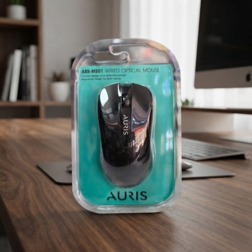 Auris ARS-MS01 Kablolu Optik Mouse - Ergonomik Siyah Fare