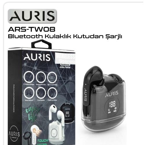 Auris ARS-TW08 Bluetooth 5.3 Kulak İçi Kulaklık(Beyaz)