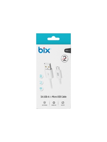 Bix BX100MW 3A Usb-A To Mıcro USB Chargıng Cable,beyaz