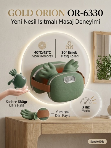 Gold Orion OR-6330 Yeni Nesil Isıtmalı Boyun ve Omuz Masaj Aleti - 4D Shiatsu Masaj Cihazı