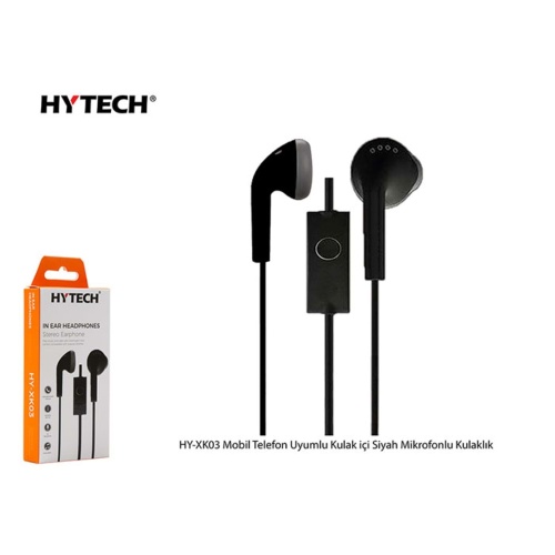 Hytech HY-XK03 Mobil Telefon Uyumlu Kulak içi Mikrofonlu Kulaklık Siyah