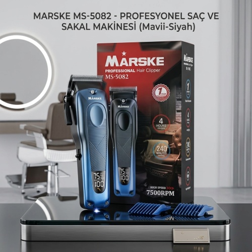 Marske MS-5082 Profesyonel Dijital Ekranlı Şarjlı Saç Sakal Tıraş Makinesi 