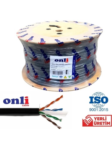 Onli Cable Onli 23AWG Pe Dış Ortam Cat6 Outdoor Kablo 305MT Siyah