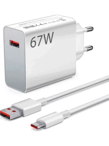 Tosstech 67W (Watt) Redmi Note 13 Pro Plus Uyumlu Şarj Seti Kablo (1m) + Başlık