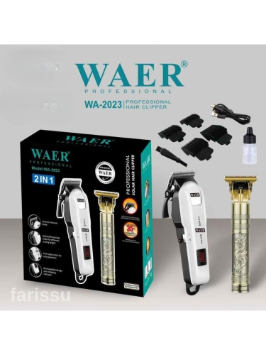 Waer Professıonal WA-2023 2'si 1 Arada Profesyonel Saç ve Sakal Kesme Makinesi Seti