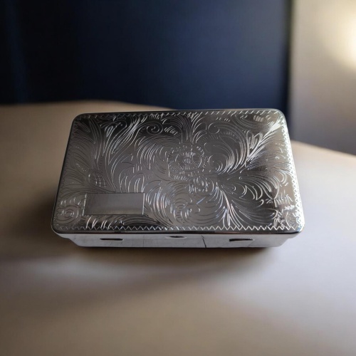 Wolf Metal Üzeri İşlemeli Derin Hazneli Tütün Tabakası