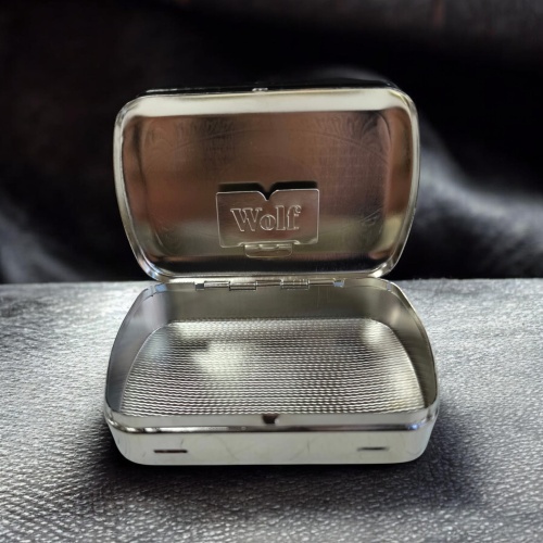 Wolf Mini Metal Üstü İşlemeli Tütün Tabakası